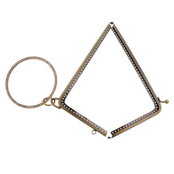 

metal purse frame clutch handle bag l shape kiss clasp lock handmade, Black