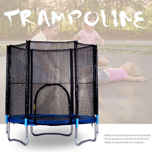 

new home children's indoor entertainment with protective net 1.8 meter spring trampoline children's mobile park