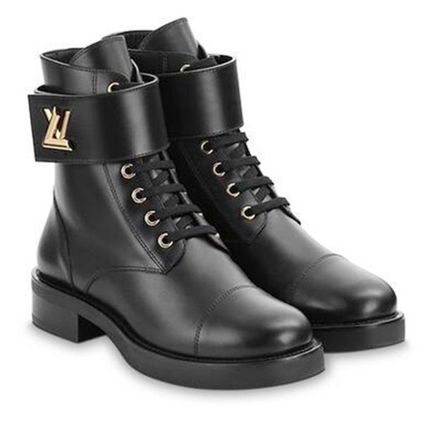

2019 winter and autumn shoeswonderland ranger lace-up boot lady vintage leather flat heel rubber outsole boots martin boots locomotive boot, Black