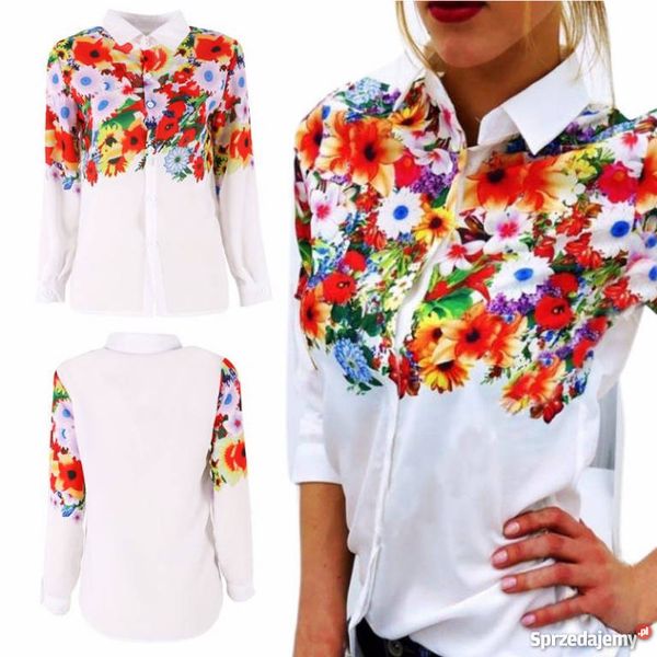 

New Floral Print Long Sleeve Women Shirt White Ladies Slim Blouses Casual Cute Butterfly Print Tops