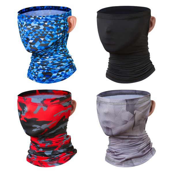 

new ice silk sunscreen mask summer cycling masks multifunctional outdoor sports dust proof windproof head scarf sweat towel, Black;white