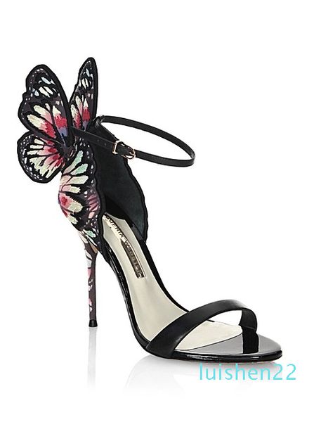 

2018 ladies patent leather high heel buckle rose solid sophia webster sandals shoes colourful size 34-42 l22, Black