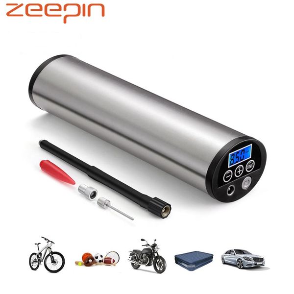 

150 psi rechargeable electric air compressor multiuse 12v car tyre inflator with pressure gauge led for bicycle cars airbed