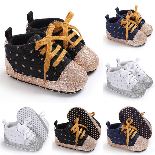

2018 new fashion cute canvas newborn baby boy girl soft sole crib shoes anti slip sneakers set outfits 0-18 m