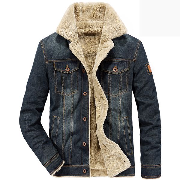 

winter jacket men denim jacket coat male mens outwear thick warm fleece jackets jaqueta masculina jean big size m-4xl, Black;brown