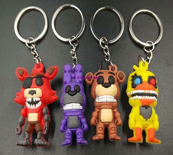 

20 шт. / Лот FNAF Five Nights at Freddy's keychain Фигурки Игрушки Freddy Foxy Bonnie 3D Phone брелок для ключей с