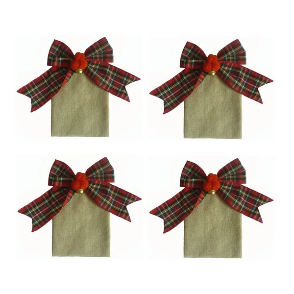 

christmas stocking gift bag dinner table knife fork bag cutlery pocket christmas decorations party supplies bow