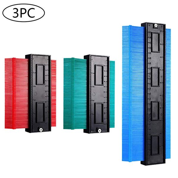 

3pcs/set contour gauge duplicator contour gauge profile multi-functional shaping measure ruler 5inch red+5inch green+10inch blue