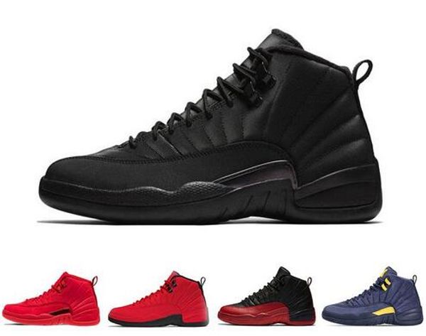 

12s Mens basketball shoe Winterized Gym Red Michigan Bordeaux 12 white black The Master Flu Game taxi sports sneakers trainers size US 7-13