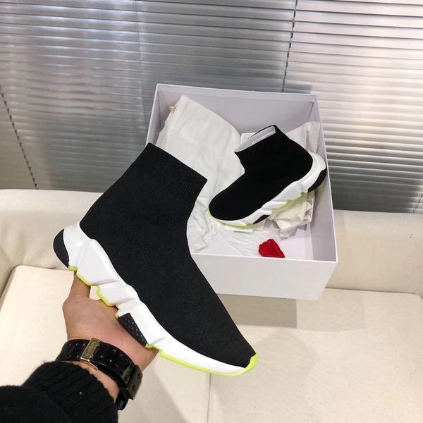 

beat designer sneakers en maille stretch speed trainer black tan men speed mid-trainer sock sneakers casual shoes runners shoes lts