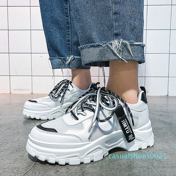 

spring men sneakers casual men shoes flats platform shoes male breathable mesh dad sneakers zapatillas hombre tenis c22, Black