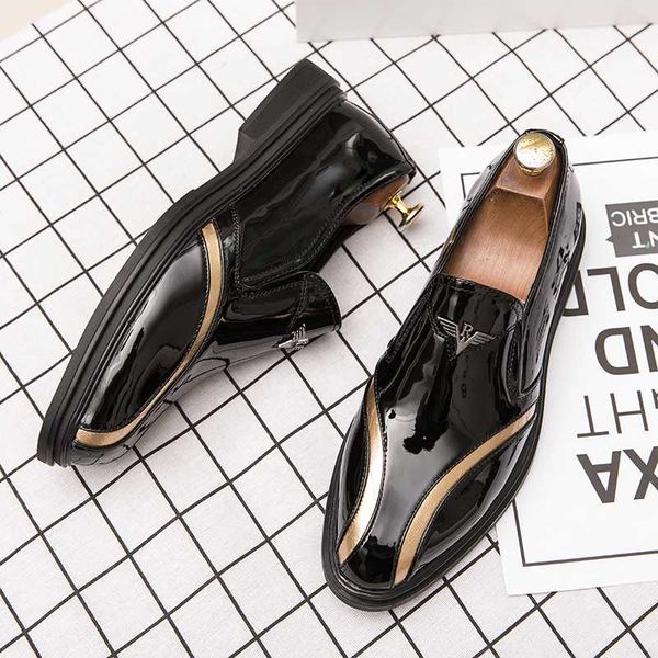 

men flat black golden formal fashion formal shoe pu leather casual men shoes for man dress shoes 2020 new wedding footwear