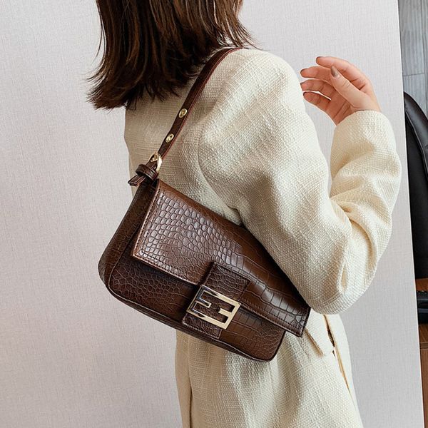 

2020 ladies' high-quality shoulder bag retro underarm bag women baguette classic brand lock wild shoulder designer handbags