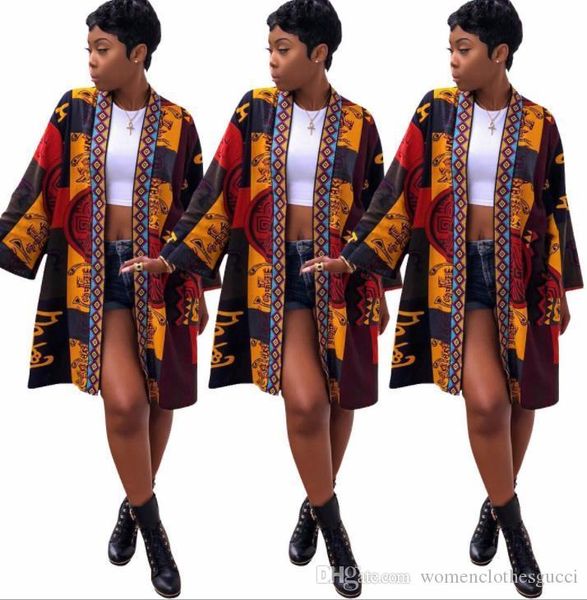 

new fashion middle long jackets spring summer bathrobe type jacket vintage flora print coats for woman