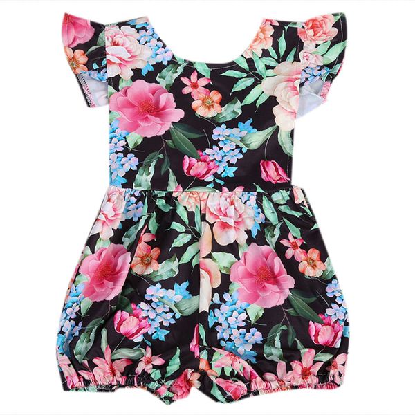 

Emmababy 2019 Baby Girls Clothes Summer Floral Newborn Infant Baby Romper Ruffles Sleeve Toddler Kids Jumpsuit Outfits Sunsuit