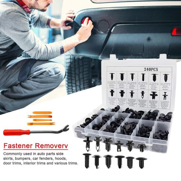 

bumper push rivet clips fasteners clips plastic rivets trim assortment kit screws panel fastener retainer kit car accessories