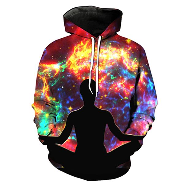 

men's starlight pocket insert long-sleeved fashion men's fashion hat-and-wea sweatshirts printing blouse hoodies, Black