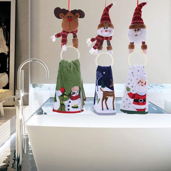 

christmas doll towel hanging ring towel ornaments (excluding towels) hanging pendant elk napkin ring xmas party wall decoration