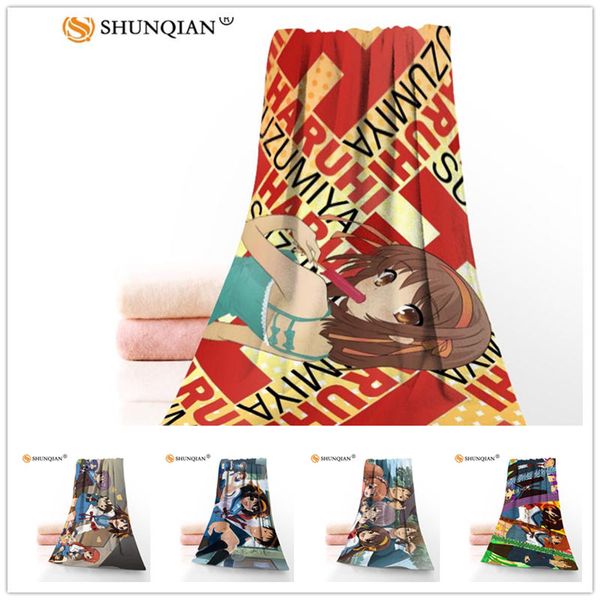 

custom the melancholy of haruhi suzumiya 35x75cm face towels facecloth bamboo fiber washcloth quick drying sports towel