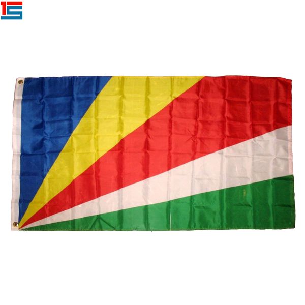 

digital printing seychelles flag 90 x 150 cm polyester national country flag banner with two grommets