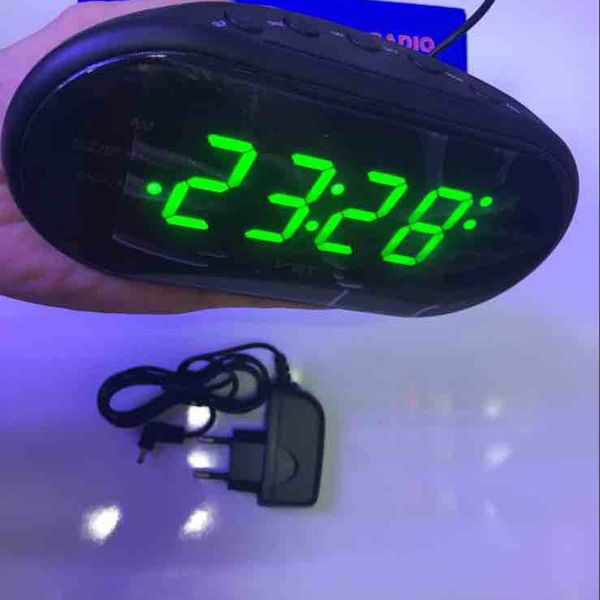 

am/fm led clock electronic deskalarm clock digital table radio gift home office supplies eu plug