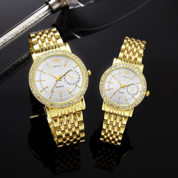

fashion golden stainless steel quartz wrist watch mens watch crystals chronograph plated classic wristwatch montre pour homme, Slivery;brown