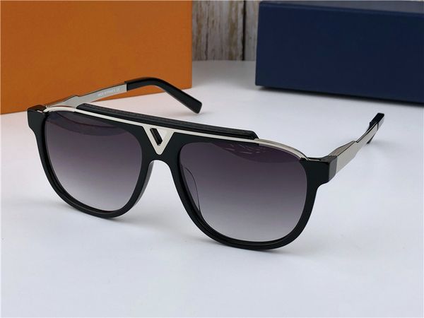 

the latest selling popular fashion men sunglasses square plate metal combination frame uv400 lens with box, White;black