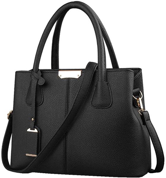 

stylish women pu leather vertical utility handle handbag satchel tote purse bag