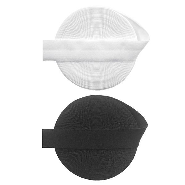 

2x flat elastic rope braided waist band, Black