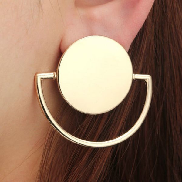 

2019 geometric round circle dangle drop ear earrings women fashion jewelry accessorie, Silver