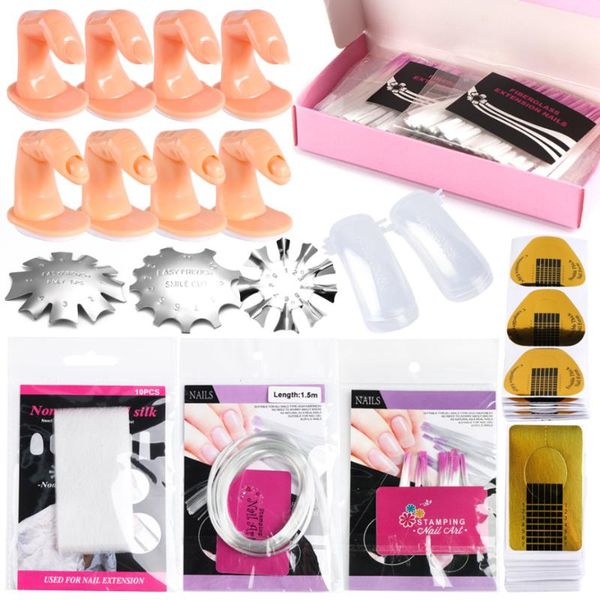 

nail extension tips glass fiber false finger building mold for manicure french acrylic uv gel builder stencil nails forms la1602