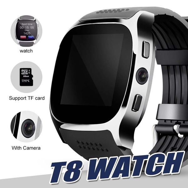 

bluetooth smart watch t8 smart wristband sim intelligent android sport watch for android cellphones relÃ³gio inteligente smart watches in box