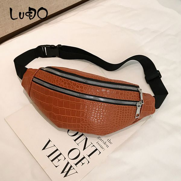 

vintage alligator waist packs retro belt bag crocodile pu leather fanny pack women messager