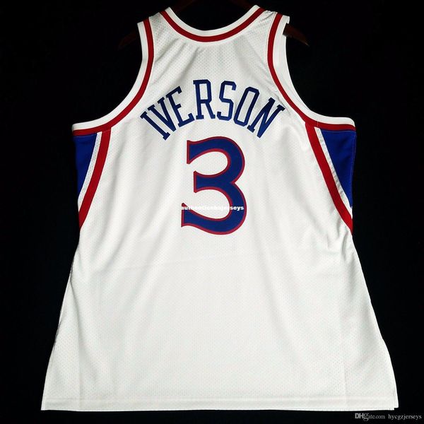 

100% stitched mitchell & ness allen iverson #3 wholesale jersey mens vest size xs-6xl stitched basketball jerseys ncaa, Black;blue
