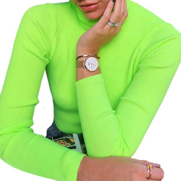 

designer sweater womens designer sweaters long turtleneck women sleeve fluorescent green female winter shirts club elastic, White;black