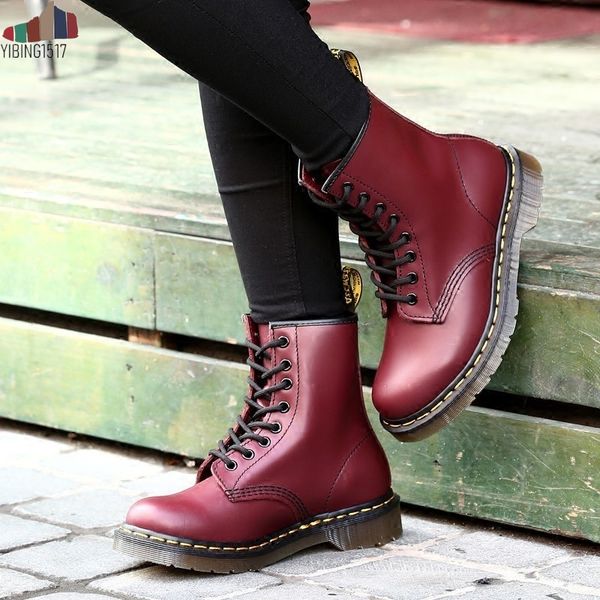 

botas women motorcycle ankle boots wedges female lace up platforms autumn winter leather oxford shoes woman high heels, Black