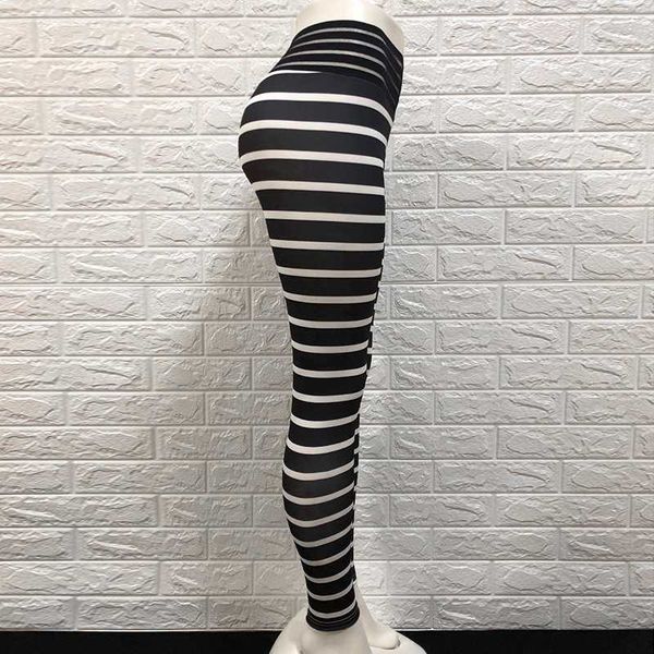 

yoga outfits women leggings trousers striped fitness running exercise sports stripe, White;red