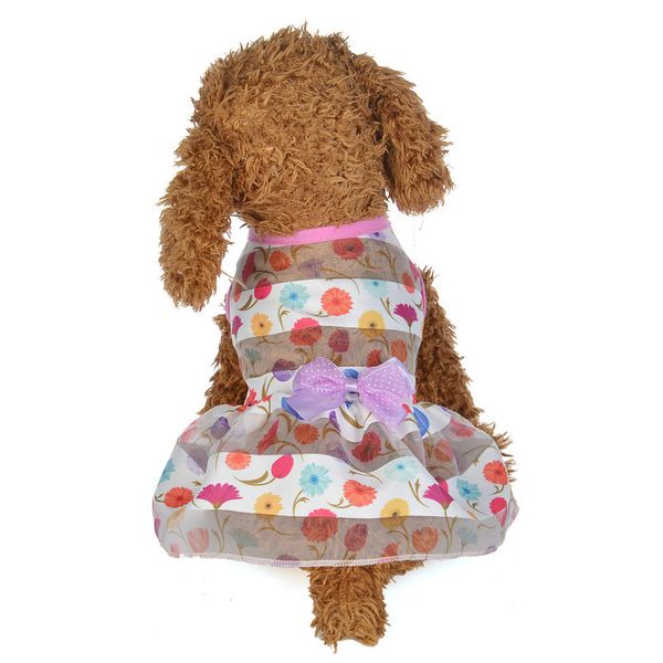 

for pet dog cat puppy sleevless tulle dress floral dress -for teddy pomeranian