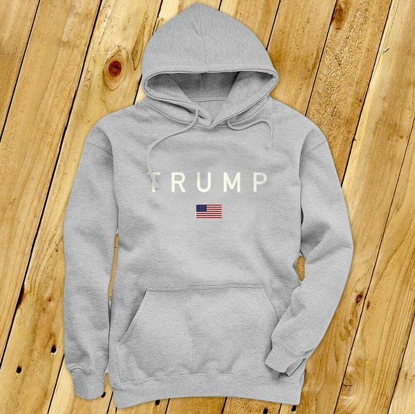 

trump america support president flag usa great mens gray hoodie, Black