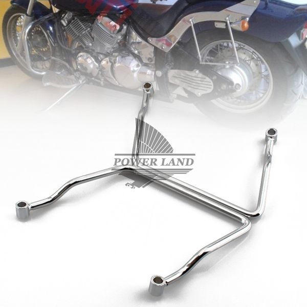 

motorcycle chrome saddle bag support bar bracket mount kit for yamaha v-star dragstar 400 650 classic & v-star xvs1100