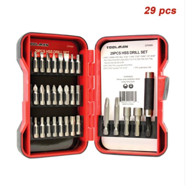 

toolman 29pcs multi hss purpose screwdriver bit set for hand tool or power tool