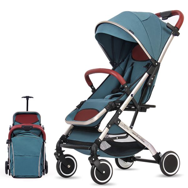 

lightweight high landscape aluminum alloy baby stroller portable simple folding absorber baby four-wheel trolley 0-4y