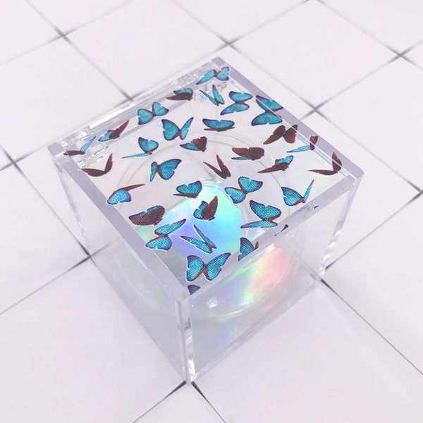 

false eyelashes printing cube eyelash box butterfly cute package lashes seller