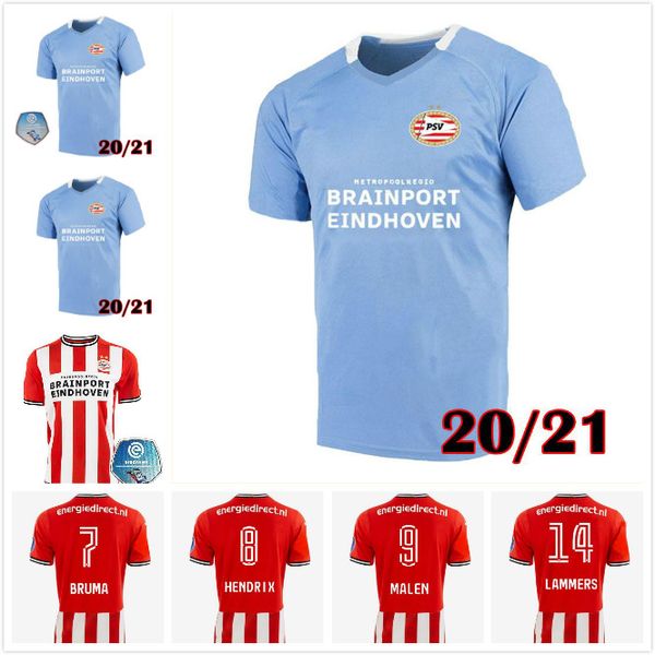 

20 21 psv eindhoven soccer jersey 2020 2021 malen camisa de futebol ihattaren dumfries gakpo bruma lammers men kids kit football shirt, Black;yellow