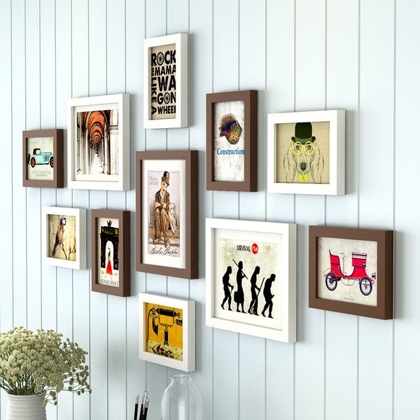 

11 pcs/set wooden p frame for stairs decor creative diy gift family wall pictures frame large size frames for pictures fotos