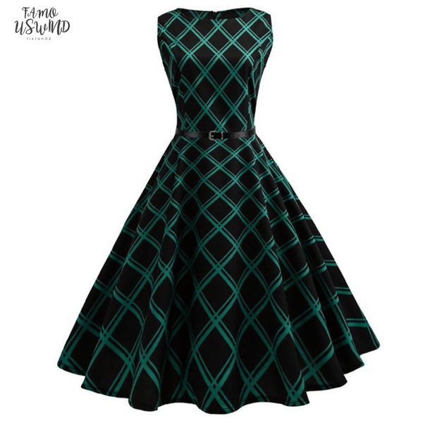 

floral print women summer dress hepburn 50s 60s swing vintage dress a line party dresses with belt jurken plus size, Black;gray