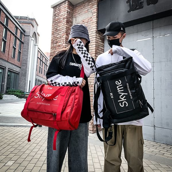 

youth harajuku nylon large backpack 2020 teenager lapcool farbic big stylish daily back to school book black knapsack bag