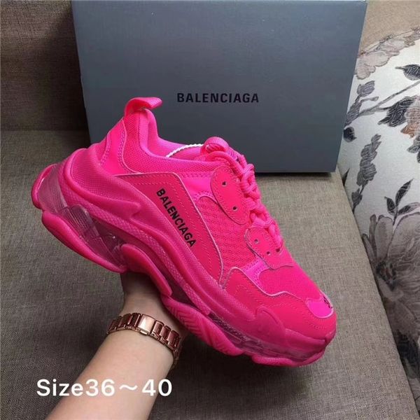 

designer balenciaga triple s casual shoes red green triple s sneaker trainer shoes new colors dad shoes selling