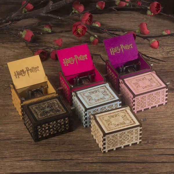 

wooden music box merry christmas harry potter game of thrones theme handmade engraved music box decoration party favor new fa3038