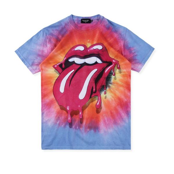 

19ss страх божий туман justin bieber tee футболка roolling stonestie-dye tee мода уличный скейтборд дышащий повседневный hflstx466, White;black